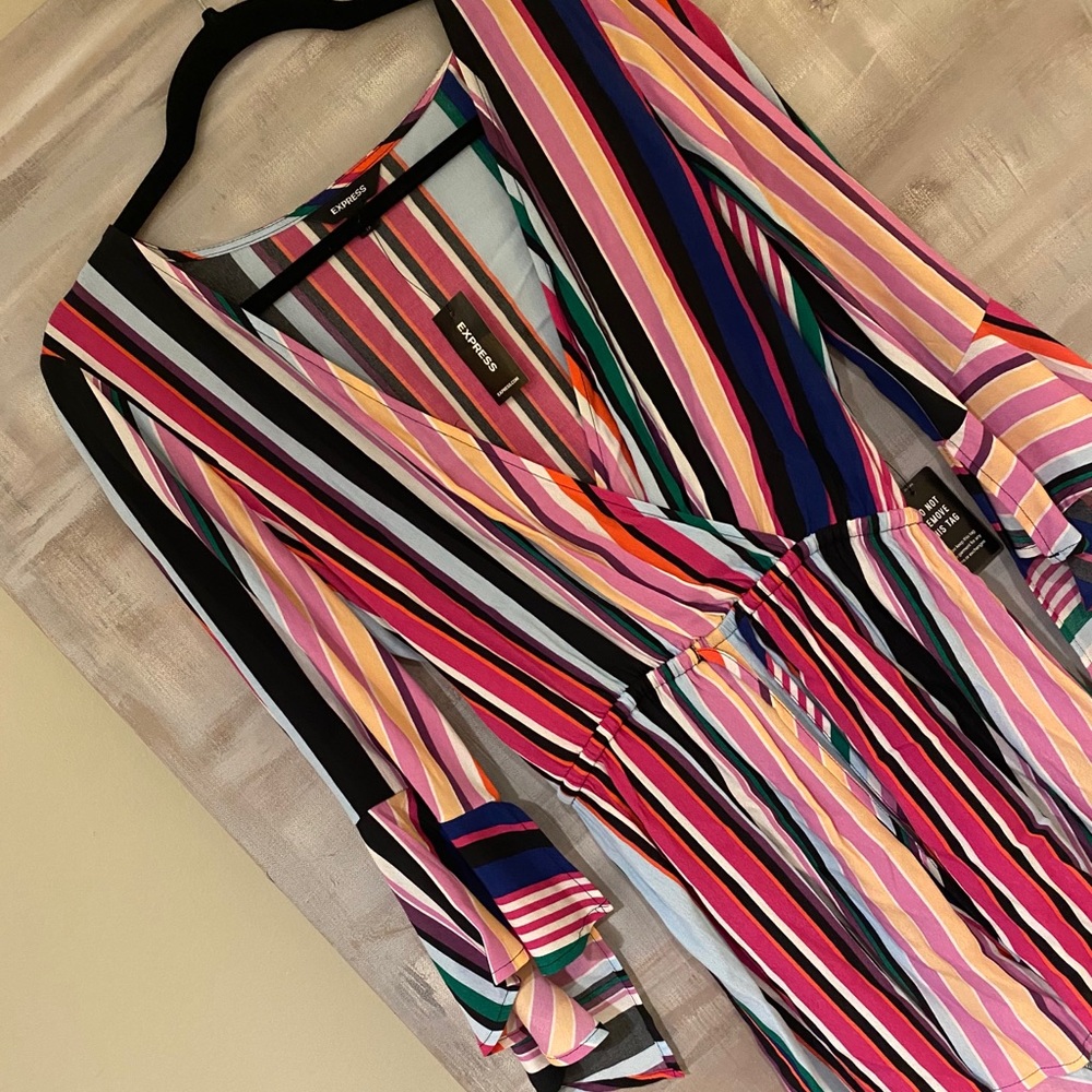 Express Multicolor Striped Romper - Picture 4 of 10